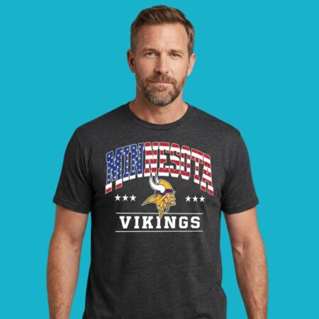Minnesota Vikings NFL 1776-2026 250 Years 4th Of July American Flag Shirt