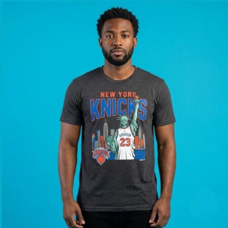 Mitchell Robinson New York Knicks Statue Of Liberty Skyline Shirt