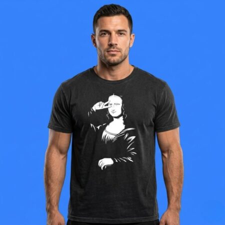 Mona Lisa Say Hi Funny Art Shirt