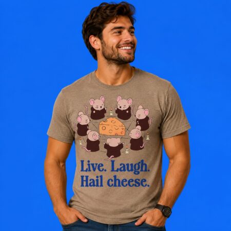 Mouse live laugh hail cheese mighty cheese tee