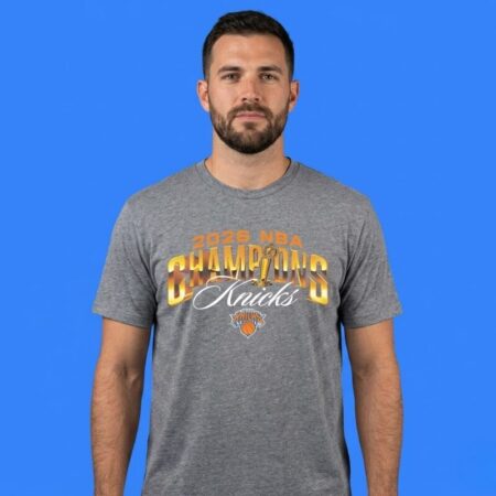 New York Knicks 2026 NBA Champions Gold Shirt Premium Metallic Victory Apparel