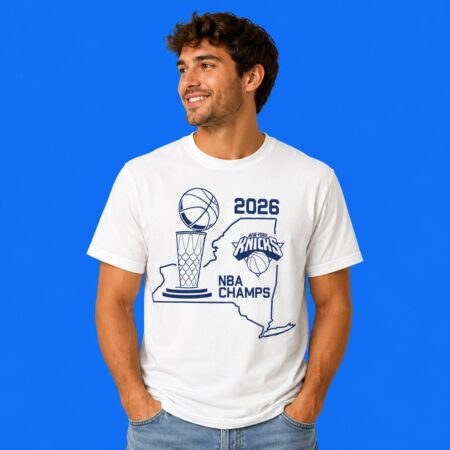 New York Knicks 2026 NBA Finals State Silhouette Shirt
