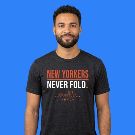 New Yorkers Never Fold NYC Skyline Shirt