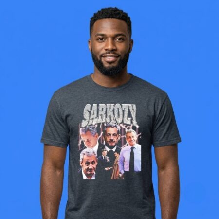 Nicolas Sarkozy 90s Style Bootleg Vintage Graphic Portrait Tee