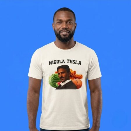 Nigola Tesla Watermelon Fried Chicken Basketball Tee