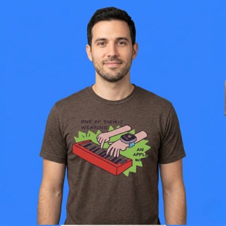 One Of Them Is Wearing An Apple Watch Shirt