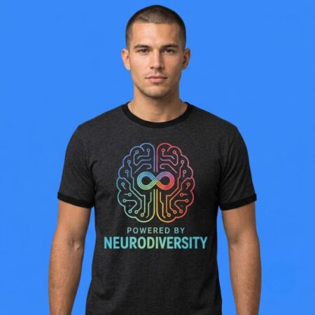 Powered by Neurodiversity Brain T-Shirt