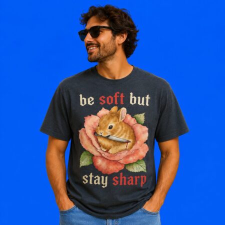 Rabbit be soft but stay sharp knife shirt funny
