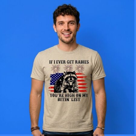 Raccoon 4th Of July Rabies Biting List Shirt