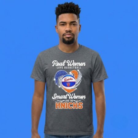 Real Women Love Knicks Diamond Heart Shirt