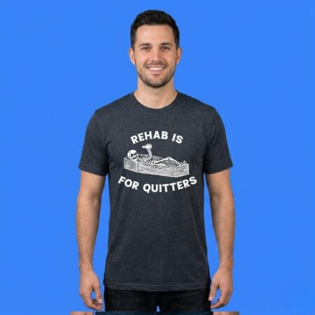 Rehab Is For Quitters Skeleton Shirt Dark Humor Grunge Graphic Tee