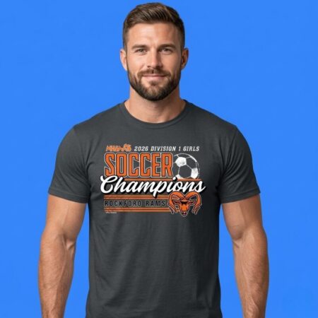 Rockford Rams 2026 Soccer D1 Champions Tee