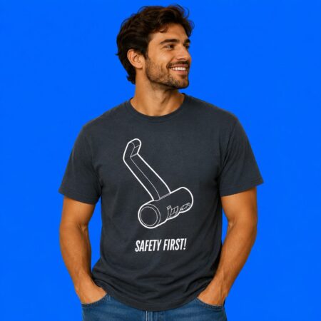 Safety First Funny Caution Logo Shirt
