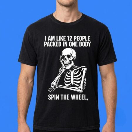 Skeleton 12 People Packed Body Spin Wheel Shirt
