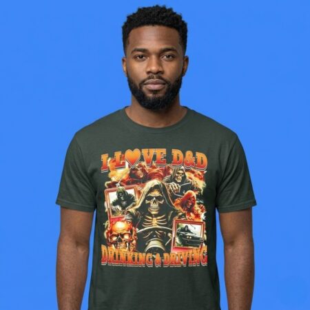 Skeleton Car I Love DnD Drinking and Driving Shirt