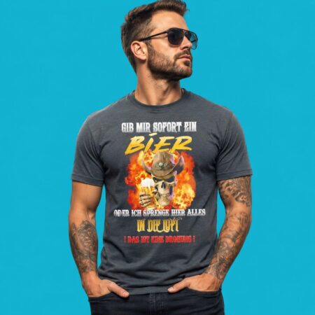 Skull Beer German Threat Funny Graphic Tee