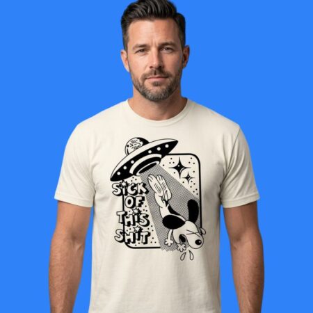 Snoopy And Woodstock UFO Sick Of This Shit Funny Graphic Tee
