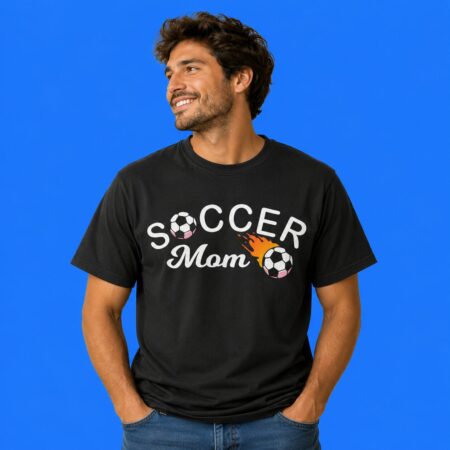 Soccer Mom Fire Aesthetic Typography Shirt