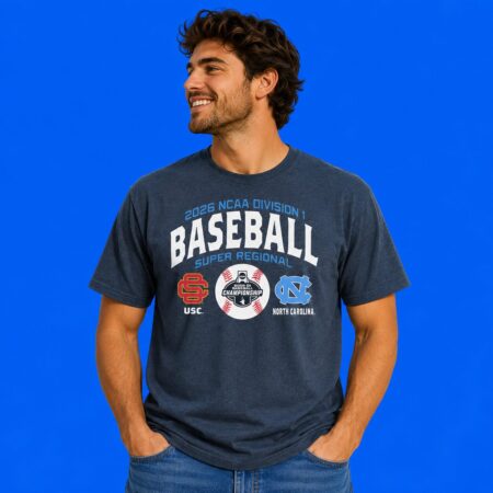 South Carolina Gamecocks vs North Carolina Tar Heels 2026 Baseball Super Regional T-Shirt