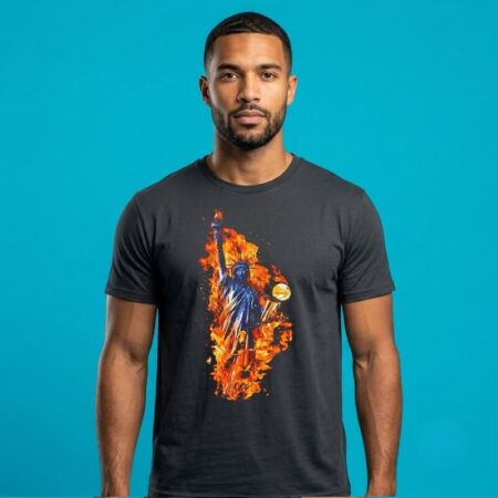 Statue Of Liberty Holding NBA Championship Trophy T-Shirt