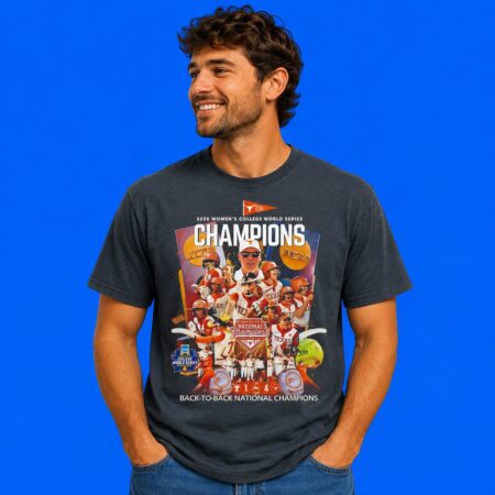 Texas Longhorns 2026 WCWS Back-to-Back National Champions Collage T-Shirt