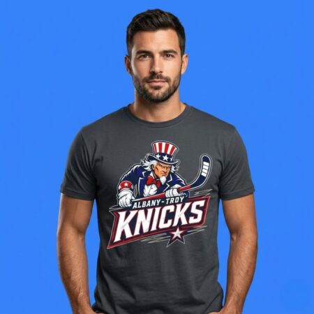 Uncle Sam America Albany Troy Knicks Hockey Graphic Shirt