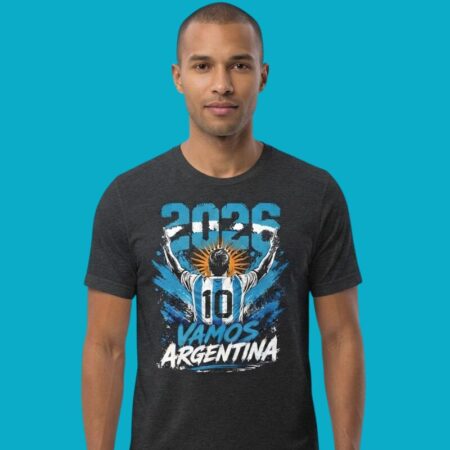 2026 Vamos Argentina World Cup Champions Football Tee