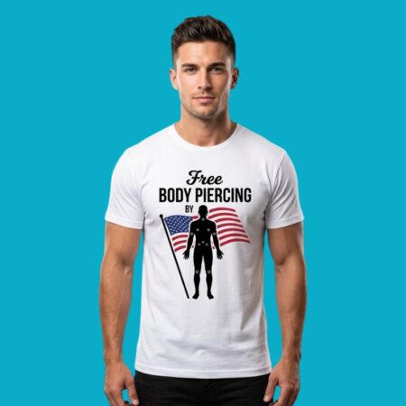 America Free Body Piercing Tee