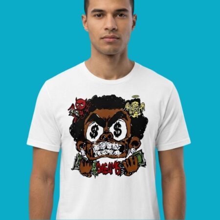 Angel & Devil Money Hustle Cartoon Tee
