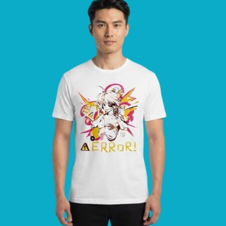 Anime Girl Error Glitch Aesthetic Cyberpunk Shirt