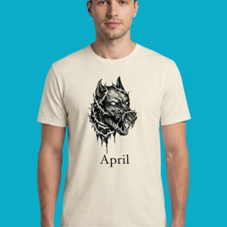 April Dog With Thorns Gothic Dark Art T-Shirt