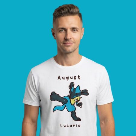 August Lucario Steel Fighting Type Pokemon Anime Tee