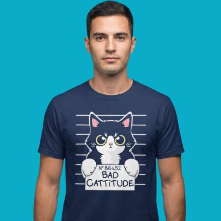 Bad Cattitude Criminal Cat In Jail Graphic Tee