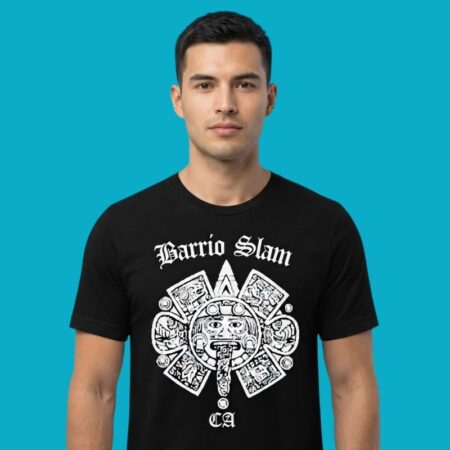 Barrio Slam CA Aztec Calendar Chicano T-Shirt
