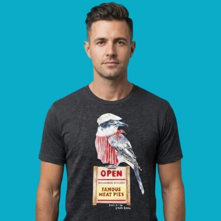 Basil The Butcher Bird Open Butcherbird Famous Meat Pies Shirt