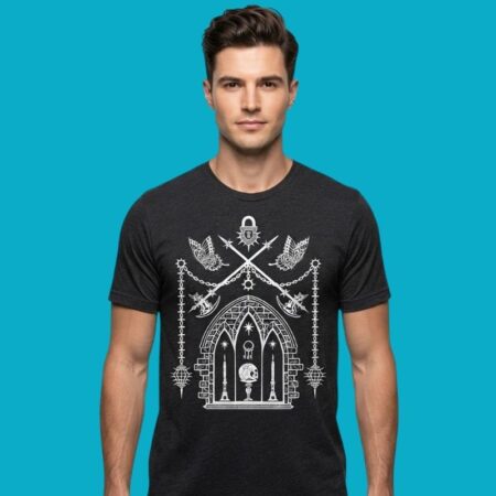Bastion Gothic Skull Butterfly Archway Tee