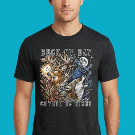 Buck By Day Coyote By Night Deer Wolf Animal Illusion Shirt