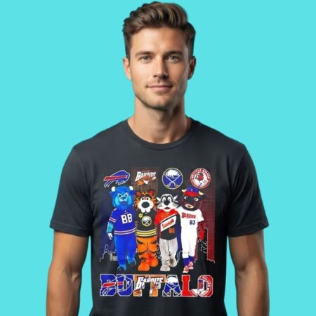 Buffalo Sports Mascots City Skyline Graphic Tee
