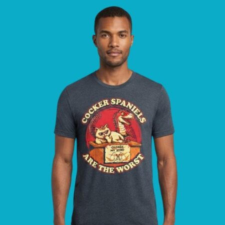 Cat And Dinosaur Cocker Spaniels Change My Mind Shirt