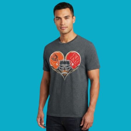 Chicago Bears And Nebraska Cornhuskers Helmet Heart Shirt
