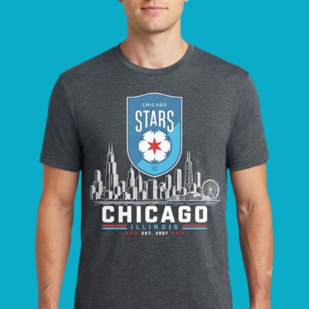Chicago Stars FC Illinois City Skyline 2007 Logo Shirt