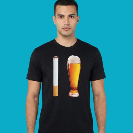 Cigarette Smoking Beer Mug Graphic Tee