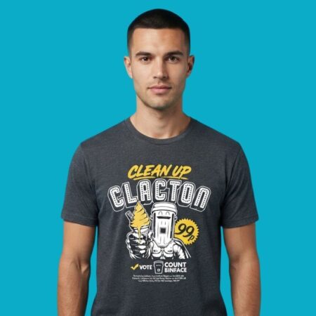 Clean Up Politics Satirical Binface Graphic Tee