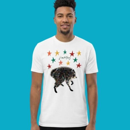 Colorful Stars Raccoon Animal Graphic Tee