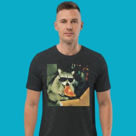 Cool Trash Panda Eating Pizza Slice Tee