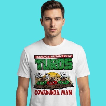Cowadunga Mutant Cow Parody Humor Tee