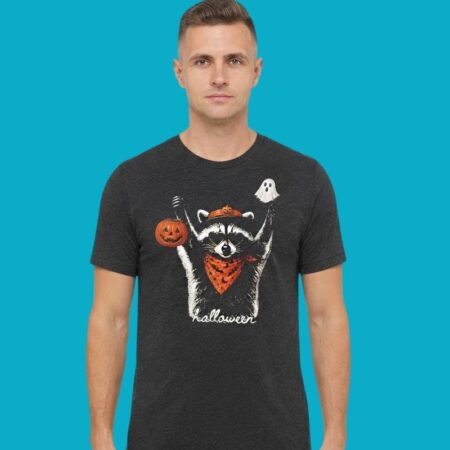 Cute Halloween Witch Raccoon Pumpkin Tee
