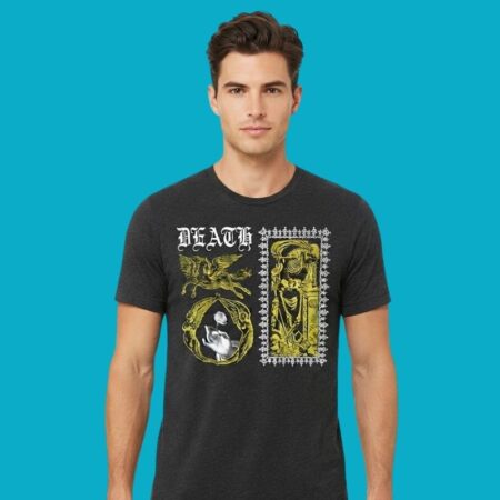 Death Pegasus Skeleton Rose Gothic Art Tee