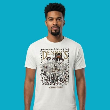 Dennys Always Open Grateful Dead Skeleton Shirt