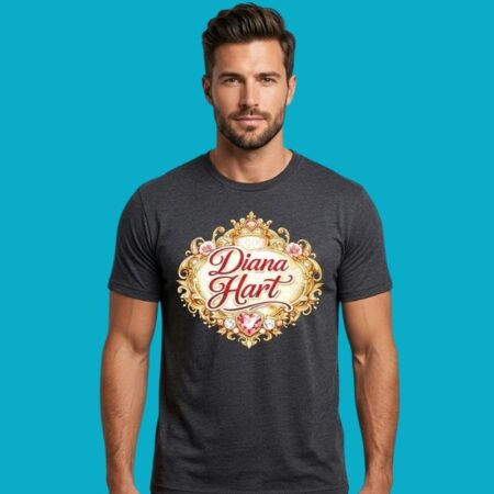 Diana Hart Name Design Elegant Frame Crown Logo T-Shirt